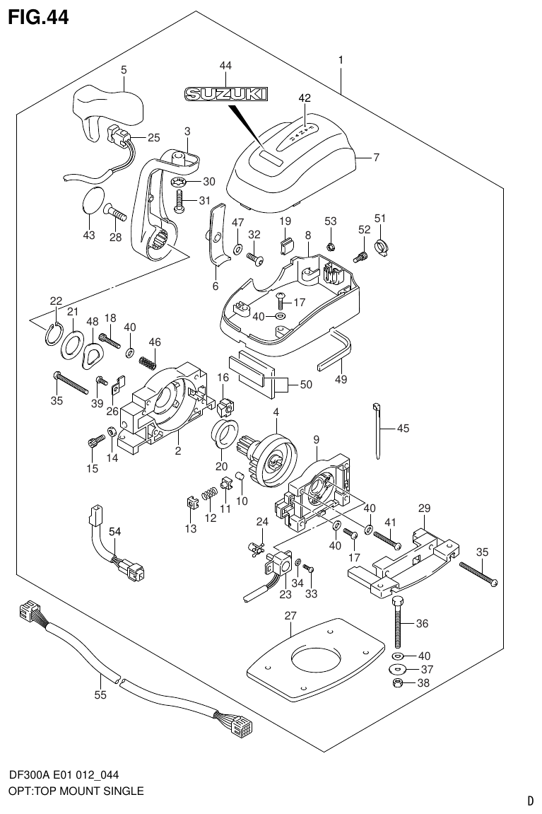 Suzuki DF300AP OPT:TOP MOUNT SINGLE parts diagram